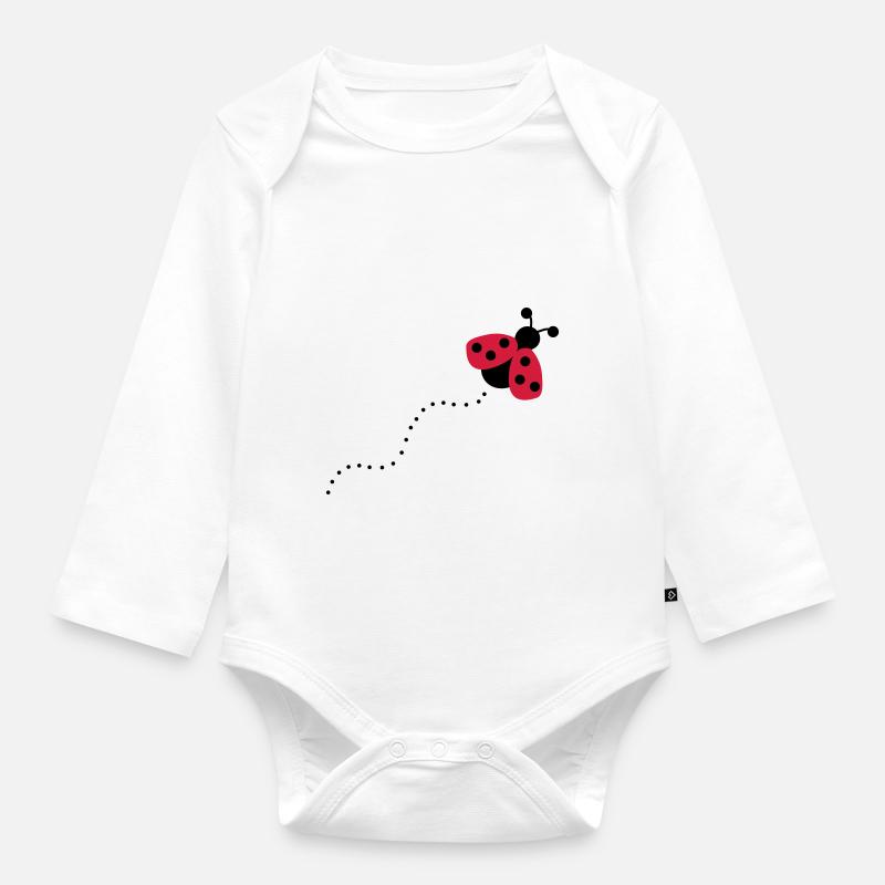 Marienkäfer - Baby Bio-Langarm-Body - Weiß