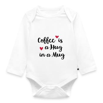 Kaffee - Baby Bio-Langarm-Body - Weiß - Vorne