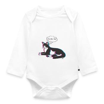 chat je vais te tuer - Body Bébé bio manches longues - blanc - Devant