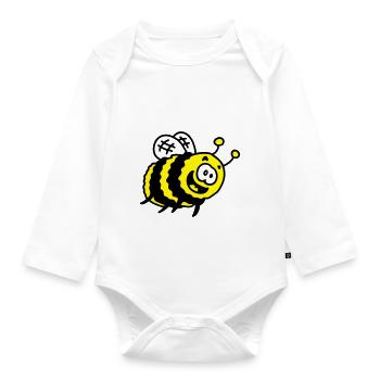 lustige Hummel - Baby Bio-Langarm-Body - Weiß - Vorne