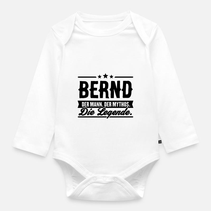 Mann Mythos Legende Bernd - Baby Bio-Langarm-Body - Weiß