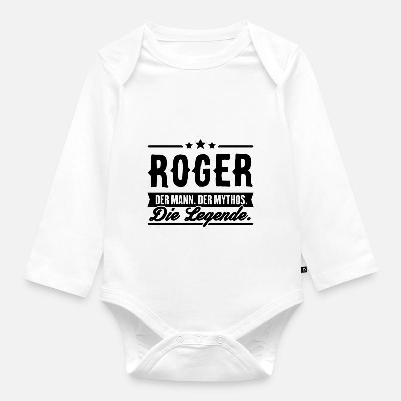 Man Myth Legend Roger - Body Bébé bio manches longues - blanc