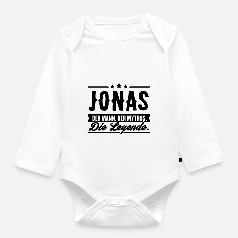 Man Myth Legend Jonas - Organic Longsleeve Baby Bodysuit - white
