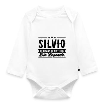 Man Myth Legend Silvio - Organic Longsleeve Baby Bodysuit - white - Front