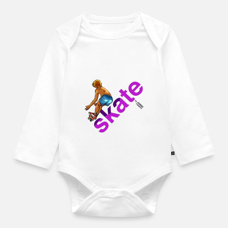 skate_80 - Body Bébé bio manches longues - blanc