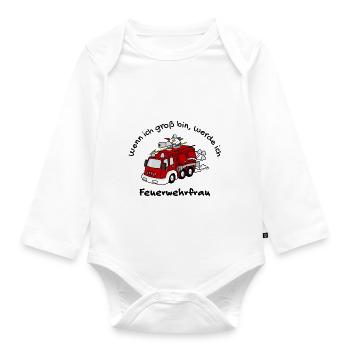 Feuerwehrfrau - Baby Bio-Langarm-Body - Weiß - Vorne