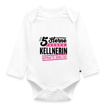 5Sterne Kellnerin - Baby Bio-Langarm-Body - Weiß - Vorne