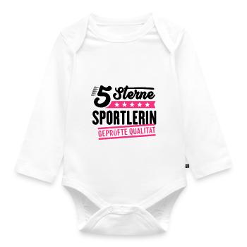 5Sterne Sportlerin - Baby Bio-Langarm-Body - Weiß - Vorne