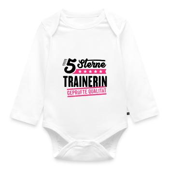 5Sterne Trainerin - Baby Bio-Langarm-Body - Weiß - Vorne