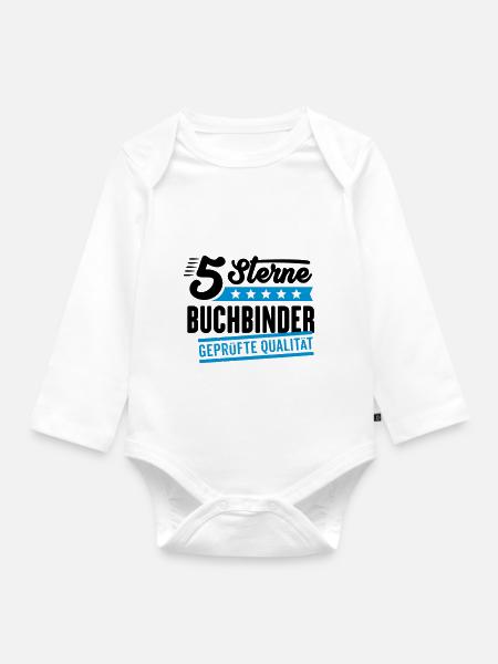 5Sterne Buchbinder - Baby Bio-Langarm-Body - Weiß