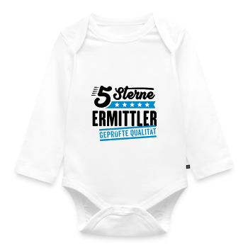 5Sterne Ermittler - Baby Bio-Langarm-Body - Weiß - Vorne