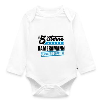 5Sterne Kameramann - Baby Bio-Langarm-Body - Weiß - Vorne