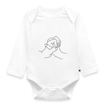 mains - Body Bébé bio manches longues - blanc - Devant