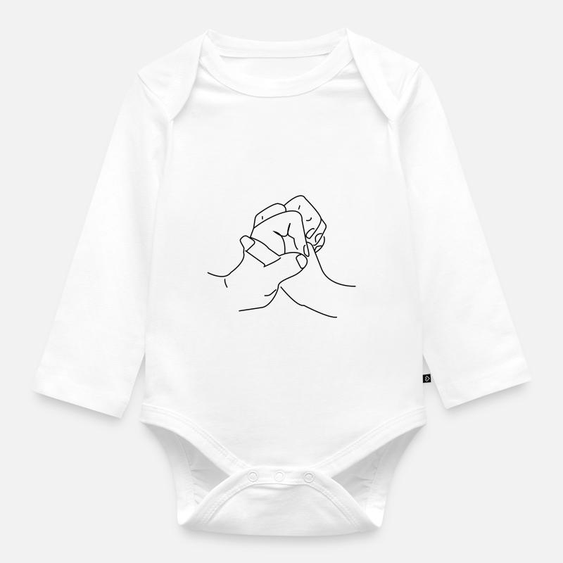 hands - Organic Longsleeve Baby Bodysuit - white