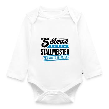 5Sterne Stallmeister - Baby Bio-Langarm-Body - Weiß - Vorne