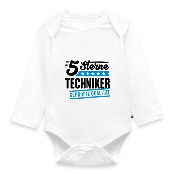 5Sterne Techniker - Baby Bio-Langarm-Body - Weiß - Vorne