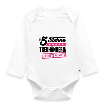 5Sterne Treuhänderin - Baby Bio-Langarm-Body - Weiß - Vorne