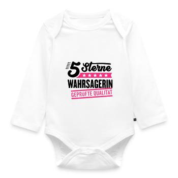 5Sterne Wahrsagerin - Baby Bio-Langarm-Body - Weiß - Vorne