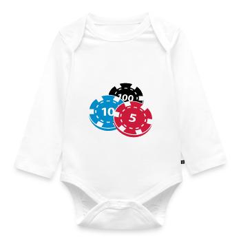 Poker chips - Organic Longsleeve Baby Bodysuit - white - Front