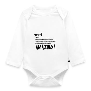 Nerd / Nerds: Définition de «Nerd» - Body Bébé bio manches longues - blanc - Devant