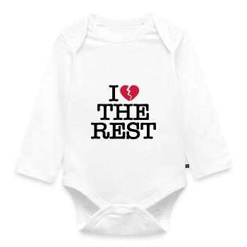 I hate the rest - Organic Longsleeve Baby Bodysuit - white - Front