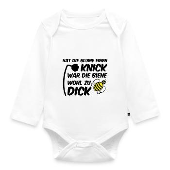 Biene zu dick Blume Knick Blüte - Baby Bio-Langarm-Body - Weiß - Vorne