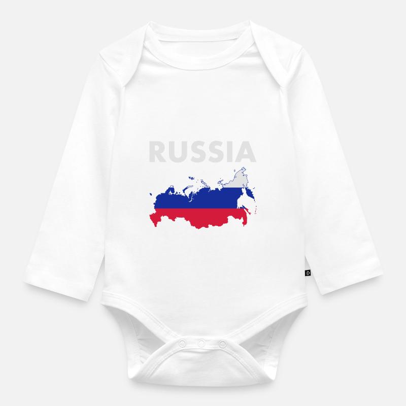 Russie - Body Bébé bio manches longues - blanc