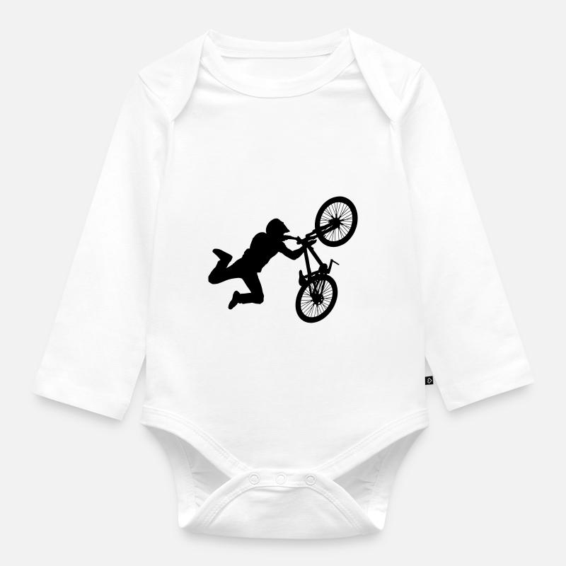 Mountainbiker - Baby Bio-Langarm-Body - Weiß