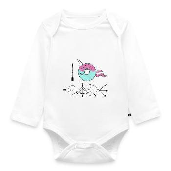 Je Donut Care - fléchettes Unicorn - Body Bébé bio manches longues - blanc - Devant