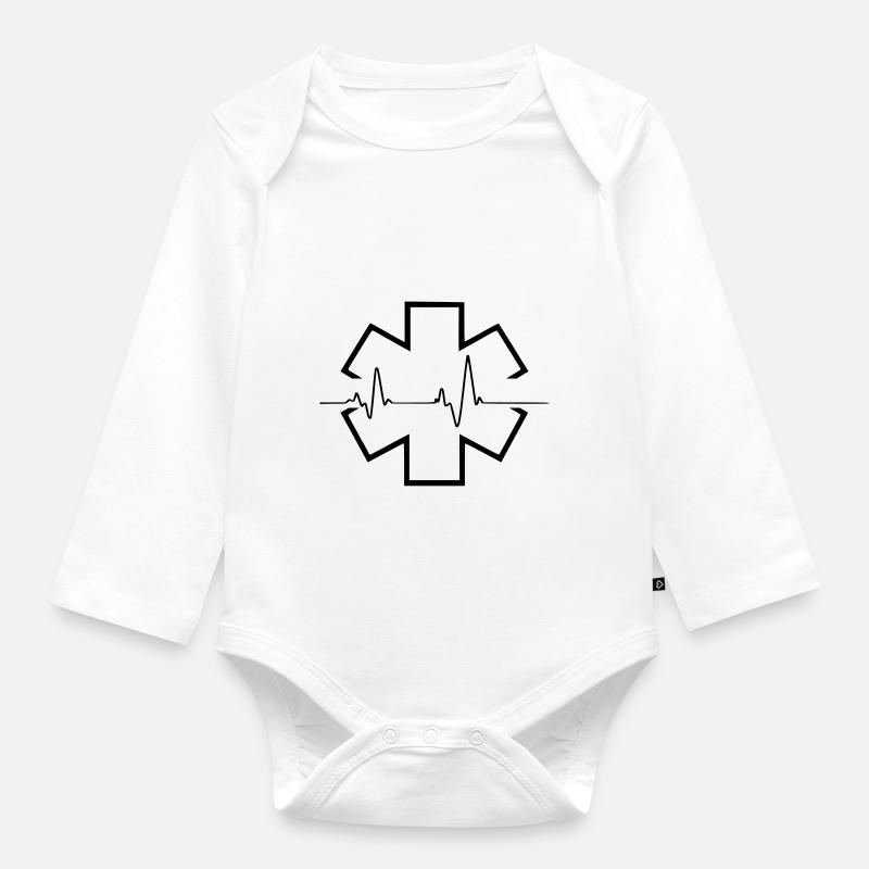 ambulancier entreprise 4 - Body Bébé bio manches longues - blanc