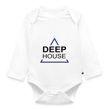 Deep House Design 001 - Organic Longsleeve Baby Bodysuit - white - Front