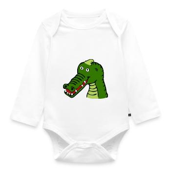 kroko 49 - Baby Bio-Langarm-Body - Weiß - Vorne