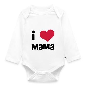 I love mama - Baby Bio-Langarm-Body - Weiß - Vorne