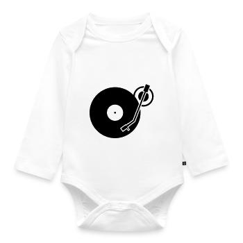 DJ Turntables Turntable Tonearm Record - Organic Longsleeve Baby Bodysuit - white - Front