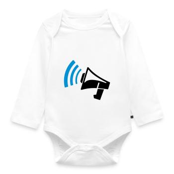 Megaphon Geschenk - Baby Bio-Langarm-Body - Weiß - Vorne