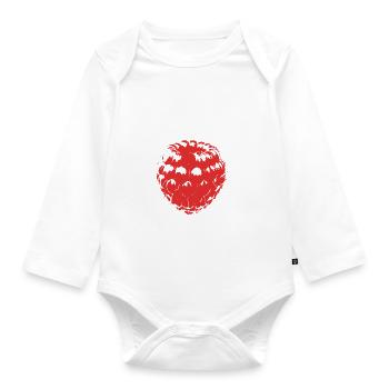 raspberry - Organic Longsleeve Baby Bodysuit - white - Front