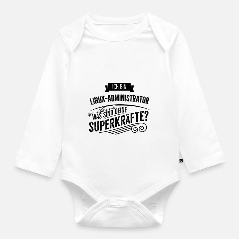 Linux Administrator - Baby Bio-Langarm-Body - Weiß