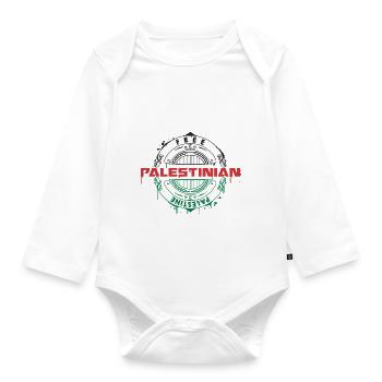 Palestinian - Organic Longsleeve Baby Bodysuit - white - Front