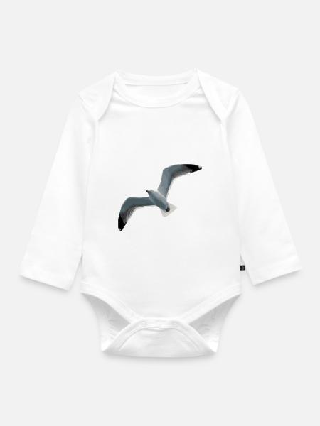Möwe - Baby Bio-Langarm-Body - Weiß
