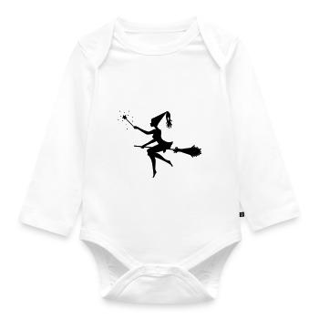 Hexe - Baby Bio-Langarm-Body - Weiß - Vorne