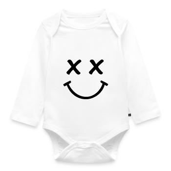Smiley - Baby Bio-Langarm-Body - Weiß - Vorne