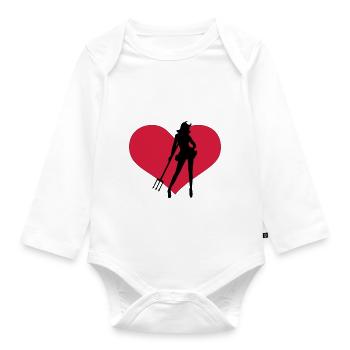 Devil - Organic Longsleeve Baby Bodysuit - white - Front