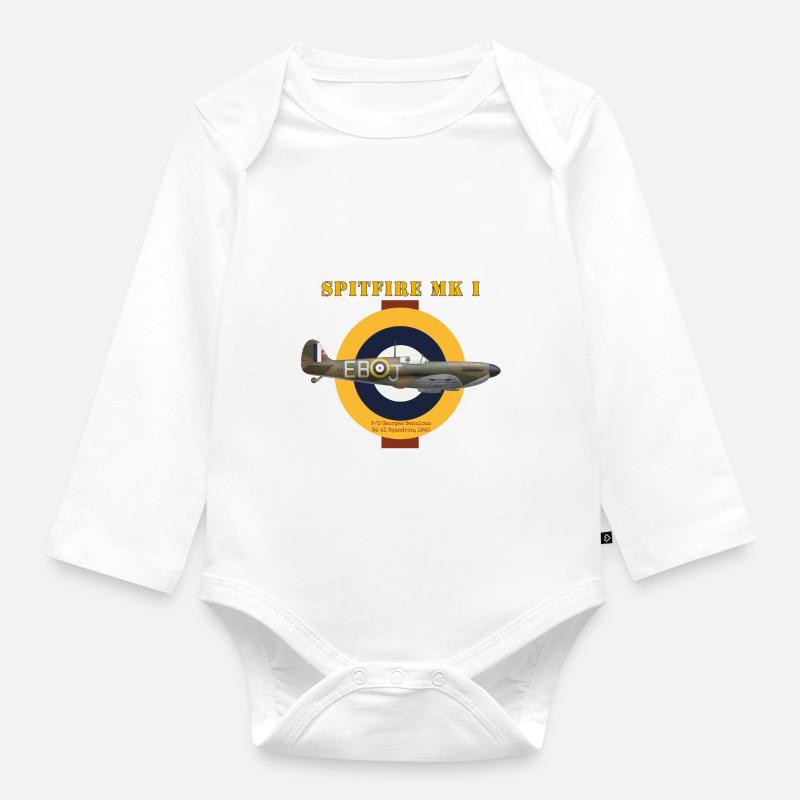 Spitfire Mk I Bennions - Body Bébé bio manches longues - blanc