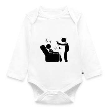 Hypnosis - Hypnotic - Organic Longsleeve Baby Bodysuit - white - Front