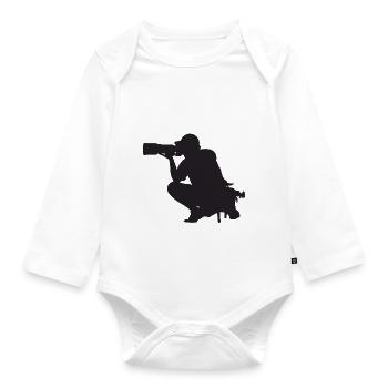 camera photographer fotograf kamera foto photo25 - Baby Bio-Langarm-Body - Weiß - Vorne