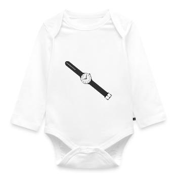clock time clock time hourglass hourglass162 - Organic Longsleeve Baby Bodysuit - white - Front