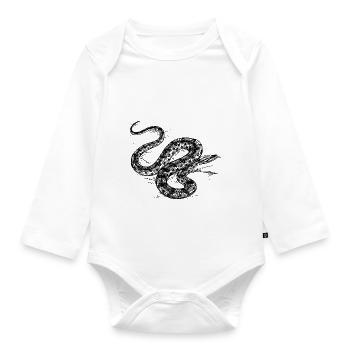 Grey Snake - Organic Longsleeve Baby Bodysuit - white - Front
