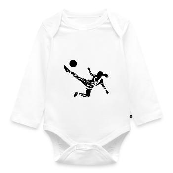 Soccer female eu - Organic Longsleeve Baby Bodysuit - white - Front