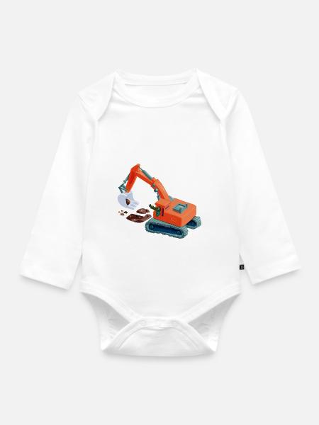 KrokoSchaufler - Baby Bio-Langarm-Body - Weiß