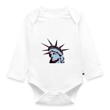 Lady Liberty - Organic Longsleeve Baby Bodysuit - white - Front